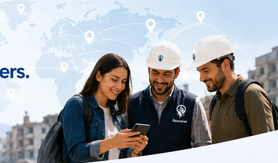 Ingenieros Rescanet revisando reporte de edificio